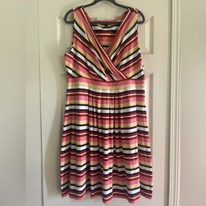 Lands End Dress Women’s Size 1X Multicolor Stripe Sleeveless Summer